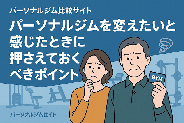 パーソナルジムを変えたいと感じたときに押さえておくべきポイント